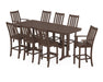 POLYWOOD® Vineyard 9-Piece Bar Set with Trestle Legs in Sand