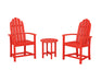POLYWOOD® Classic 3-Piece Upright Adirondack Chair Set in Sunset Red