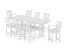 POLYWOOD® Chippendale 9-Piece Farmhouse Counter Set with Trestle Legs in White