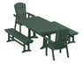 POLYWOOD Nautical Adirondack 5-Piece Dining Set with Trestle Legs in Green