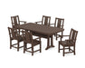 POLYWOOD® Prairie Arm Chair 7-Piece Dining Set with Trestle Legs in Sand