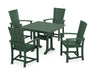 POLYWOOD Quattro 5-Piece Farmhouse Dining Set With Trestle Legs in Green