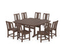 POLYWOOD® Prairie Side Chair 9-Piece Square Dining Set with Trestle Legs in Mahogany