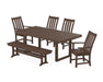 POLYWOOD Vineyard 6-Piece Dining Set with Trestle Legs in Mahogany
