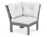 POLYWOOD Vineyard Modular Corner Chair in Slate Grey with Natural Linen fabric