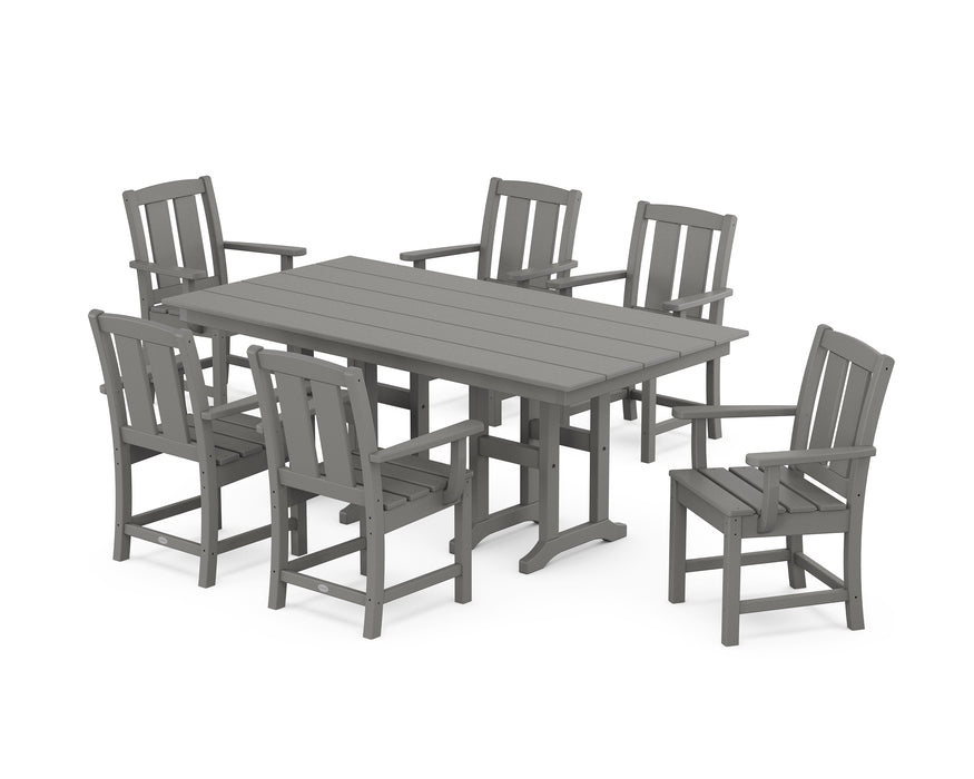 POLYWOOD® Mission Arm Chair 7-Piece Farmhouse Dining Set in Slate Grey