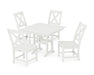 POLYWOOD Braxton Side Chair 5-Piece Farmhouse Dining Set in Vintage White