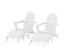 POLYWOOD Vineyard Adirondack Chair 4-Piece Set with Ottomans in Vintage White