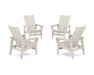 POLYWOOD® 4-Piece Modern Grand Upright Adirondack Chair Conversation Set in Slate Grey