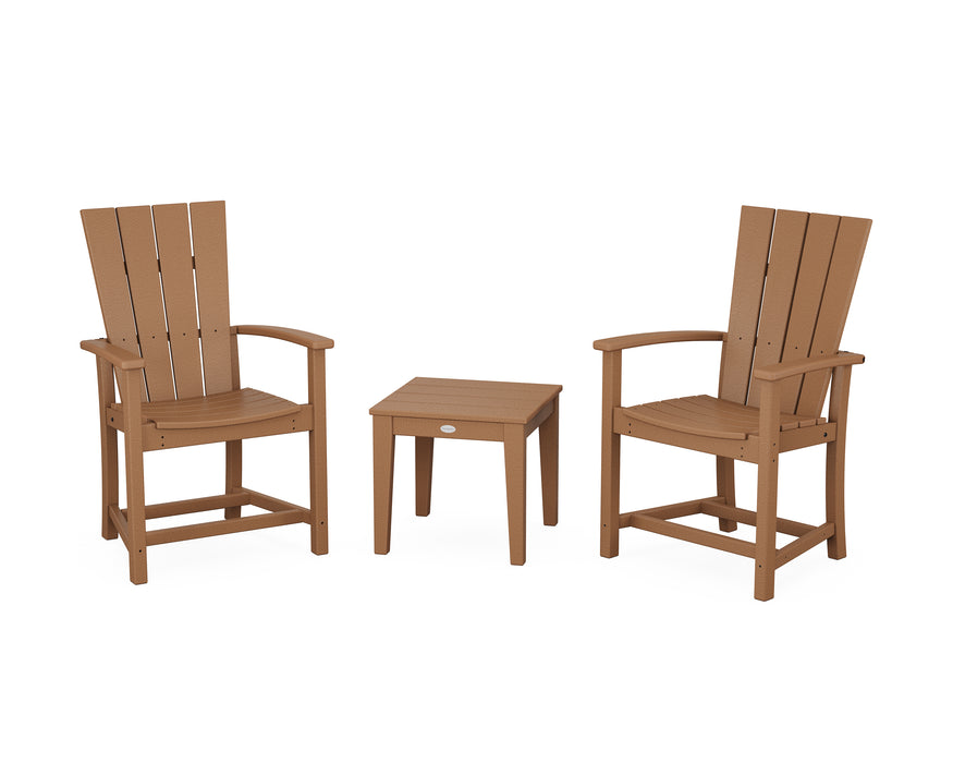 POLYWOOD® Quattro 3-Piece Upright Adirondack Chair Set in Teak
