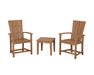 POLYWOOD® Quattro 3-Piece Upright Adirondack Chair Set in Teak