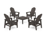 POLYWOOD® 5-Piece Vineyard Grand Upright Adirondack Chair Conversation Group in Vintage Coffee