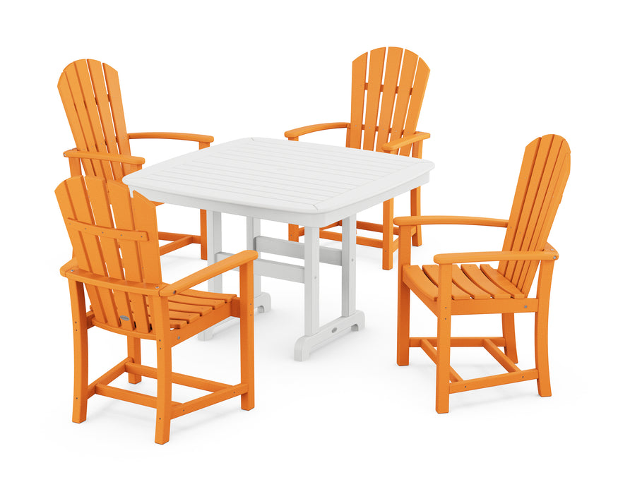 POLYWOOD Palm Coast 5-Piece Dining Set with Trestle Legs in Tangerine