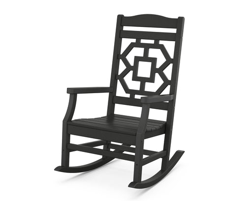 Martha Stewart by POLYWOOD Chinoiserie Rocking Chair in Black