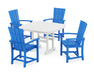 POLYWOOD Quattro 5-Piece Dining Set with Trestle Legs in Pacific Blue