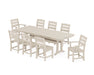 POLYWOOD Lakeside 9-Piece Farmhouse Dining Set with Trestle Legs in Sand