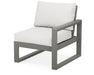 POLYWOOD® EDGE Modular Right Arm Chair in Slate Grey with Natural Linen fabric
