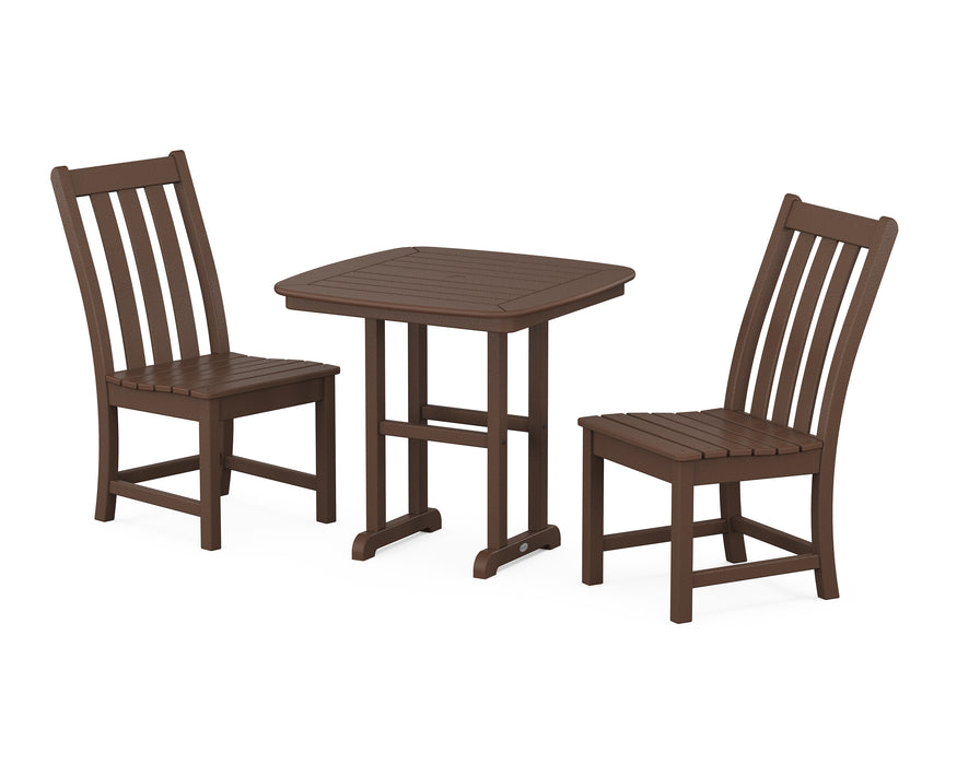 POLYWOOD Vineyard Side Chair 3-Piece Dining Set in Mahogany