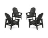 POLYWOOD® 4-Piece Vineyard Grand Upright Adirondack Chair Conversation Set in Green