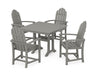 POLYWOOD Classic Adirondack 5-Piece Farmhouse Dining Set With Trestle Legs in Slate Grey