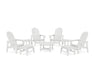 POLYWOOD® Vineyard Grand Upright Adirondack 9-Piece Conversation Set in White