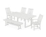 POLYWOOD Vineyard 6-Piece Dining Set with Trestle Legs in White