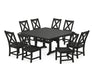 POLYWOOD Braxton Side Chair 9-Piece Farmhouse Dining Set in Black