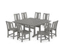POLYWOOD® Prairie Side Chair 9-Piece Square Farmhouse Dining Set with Trestle Legs in Black