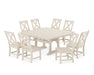 POLYWOOD Braxton Side Chair 9-Piece Farmhouse Dining Set in Sand