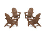 POLYWOOD® 4-Piece Vineyard Grand Adirondack Chair Conversation Set in Teak
