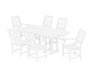 Martha Stewart by POLYWOOD Chinoiserie 7-Piece Farmhouse Dining Set in White