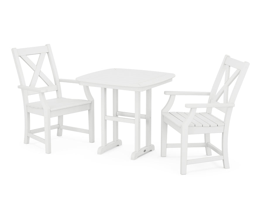 POLYWOOD Braxton 3-Piece Dining Set in White