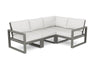 POLYWOOD EDGE 4-Piece Modular Deep Seating Set in Slate Grey with Natural Linen fabric