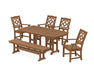 Martha Stewart by POLYWOOD Chinoiserie 6-Piece Dining Set with Bench in Teak
