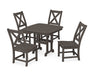 POLYWOOD Braxton Side Chair 5-Piece Dining Set in Vintage Coffee