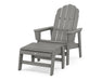 POLYWOOD® Vineyard Grand Upright Adirondack Chair with Ottoman in Slate Grey
