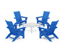 POLYWOOD® 5-Piece Modern Grand Adirondack Chair Conversation Group in
