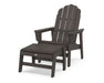 POLYWOOD® Vineyard Grand Upright Adirondack Chair with Ottoman in Vintage Coffee
