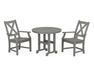 POLYWOOD Braxton 3-Piece Round Dining Set in Slate Grey