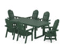 POLYWOOD Vineyard Adirondack 7-Piece Dining Set with Trestle Legs in Green