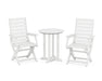 POLYWOOD Captain 3-Piece Round Dining Set in White