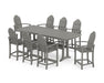 POLYWOOD® Classic Adirondack 9-Piece Counter Set with Trestle Legs in Slate Grey