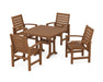 POLYWOOD Signature 5-Piece Dining Set with Trestle Legs in Teak