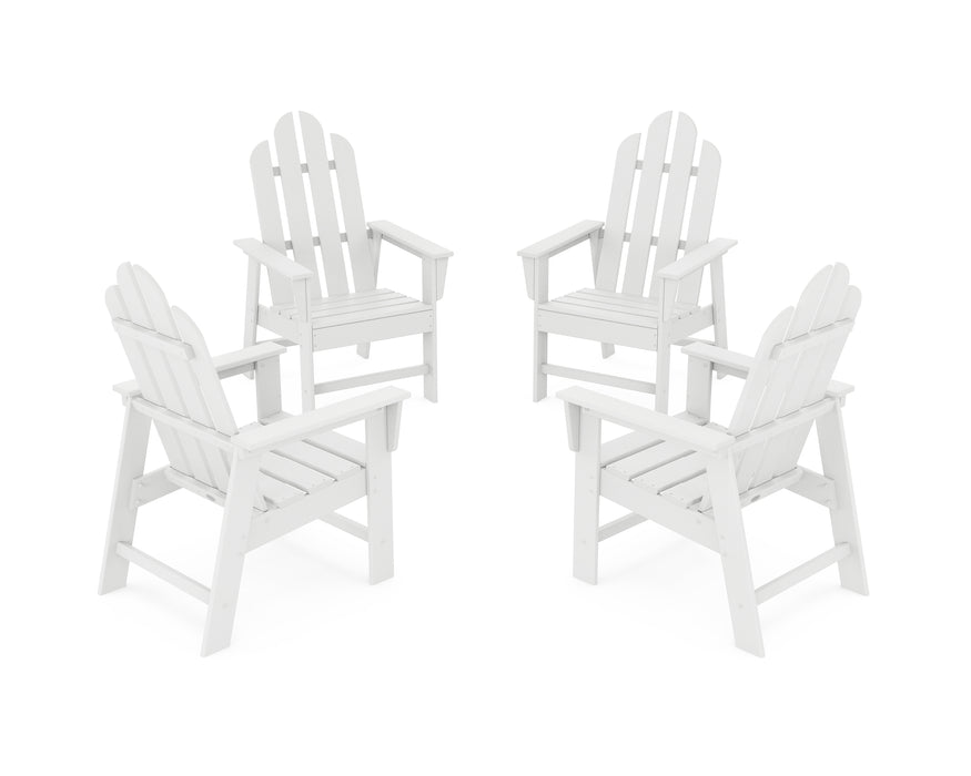 POLYWOOD® Long Island 4-Piece Upright Adirondack Conversation Set in White