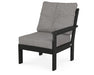 POLYWOOD Vineyard Modular Right Arm Chair in Black with Grey Mist fabric