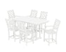 Martha Stewart by POLYWOOD Chinoiserie Arm Chair 7-Piece Farmhouse Counter Set in White