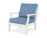 Martha Stewart by POLYWOOD Chinoiserie Deep Seating Chair in White with Sky Blue fabric