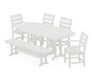 POLYWOOD® Lakeside 6-Piece Dining Set with Bench in Vintage White