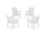 POLYWOOD® Seashell 4-Piece Upright Adirondack Conversation Set in White