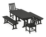 POLYWOOD Vineyard 5-Piece Dining Set with Trestle Legs in Black